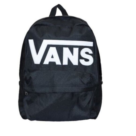 Vans Black White Backpack & 3 Pairs Vans Black Socks Men Size 9.5-13 Bundle NWT - Picture 8 of 10